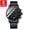 Blue hands_Steel, variant on Men's Black Stainless Steel Quartz Watch – Waterproof, Luminous Dial, Calendar Display