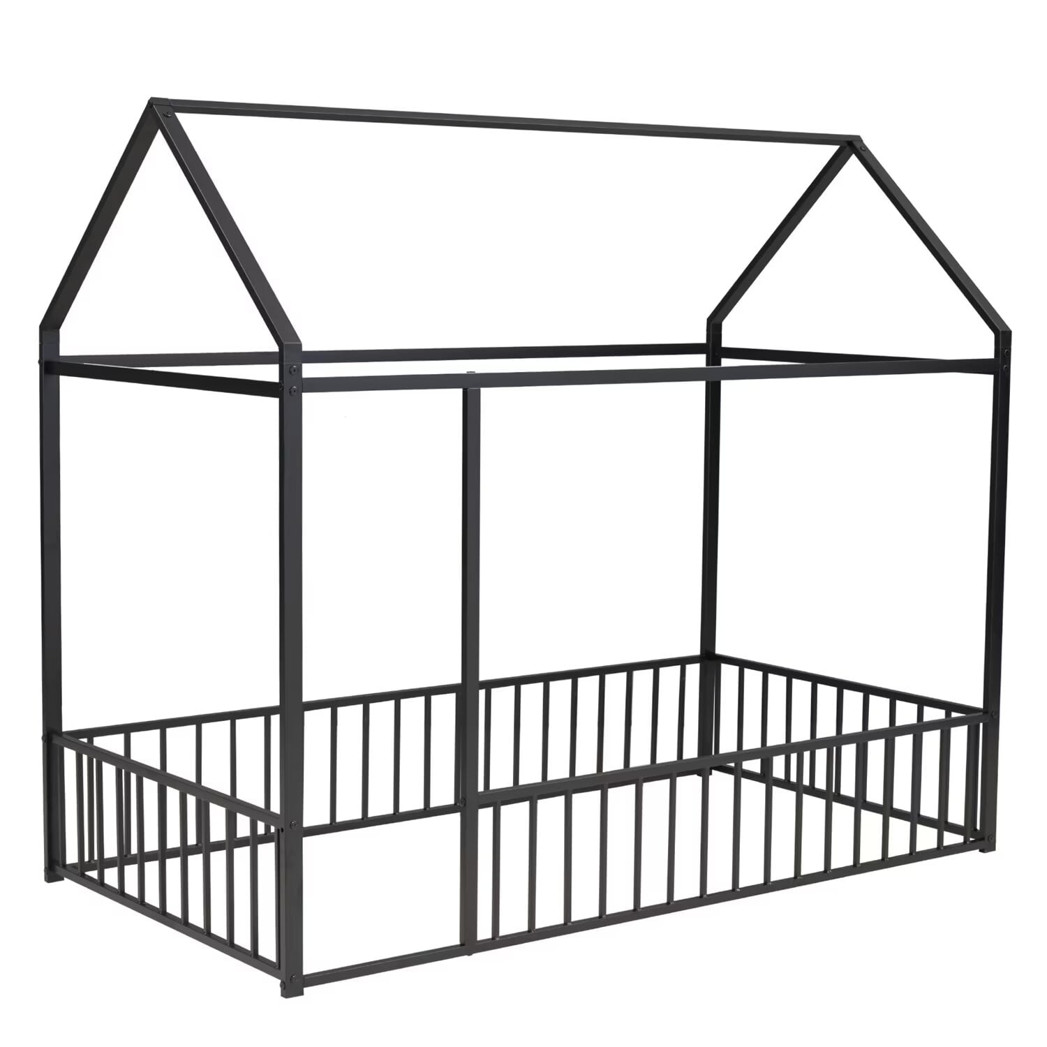 Triple Tree kids Twin Modern Metal Toddler Beds, Black