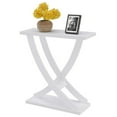 thumbnail image 3 of Pemberly Row Modern Criss-Cross Console Table in White Wood Finish, 3 of 10