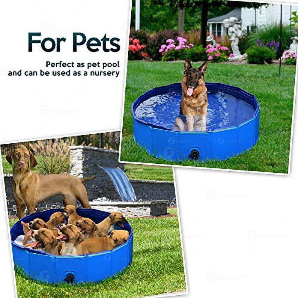 Zone Tech Foldable Pet Bathing Tub Swimming Pool - Easy to Store Collapsible Foldable Bath Pool for kids and Pets Blue