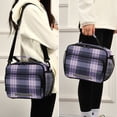 thumbnail image 5 of 6L Leakproof Lunch Tote with Thermal Lining Lunch Bag Picnic Cooler Bag Light Purple Tartan, 5 of 9