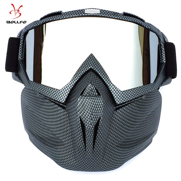 BOLLFO-Gafas de esquí para Snowboard, gafas de esquí a prueba de viento, gafas de sol de Motocross con filtro bucal, orejeras qiuyongming unisex