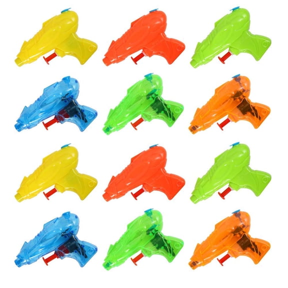 Mini Water Guns 12 Pack Assorted Plastic Blaster Soaker Toys for Children, Summer Pool Beach Party Giveaways with Safe Nozzles Reusable Outdoor Fun