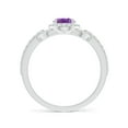 thumbnail image 2 of ANGARA Natural Vintage Style Oval Amethyst Halo Ring in 14K White Gold for Women (Size-7x5mm) | February Birthstone, Birthday, Anniversary, Jewelry Gift for Women | Natural Amethyst Ring, 2 of 8