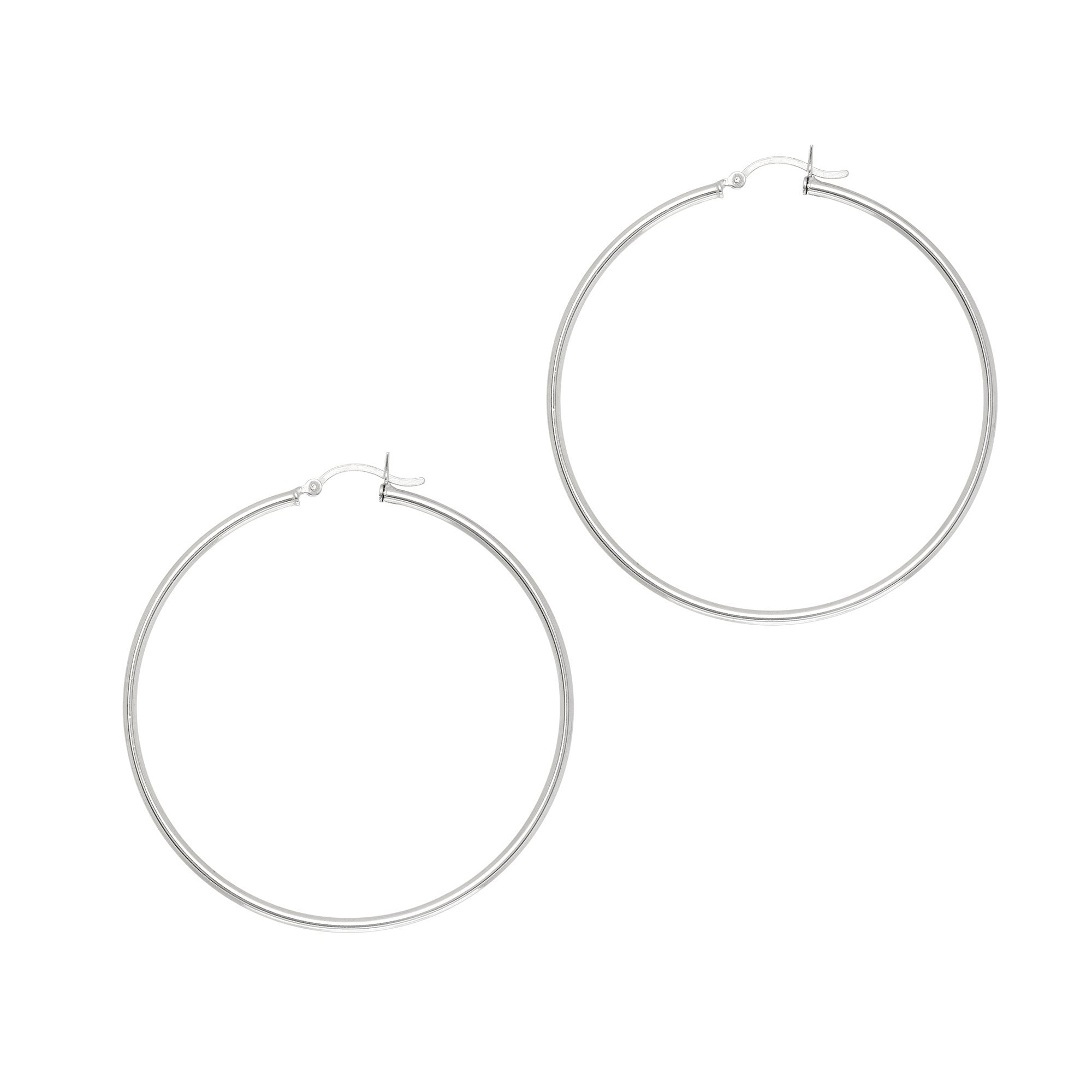 18 mm Shiny Round Circle Hoop .925 Sterling Silver Earrings
