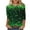 G-White, variant on St Patrick's Day T Shirt for Womens Green Leaf Print Irish 3/4 Sleeve Loose Pullover Tops