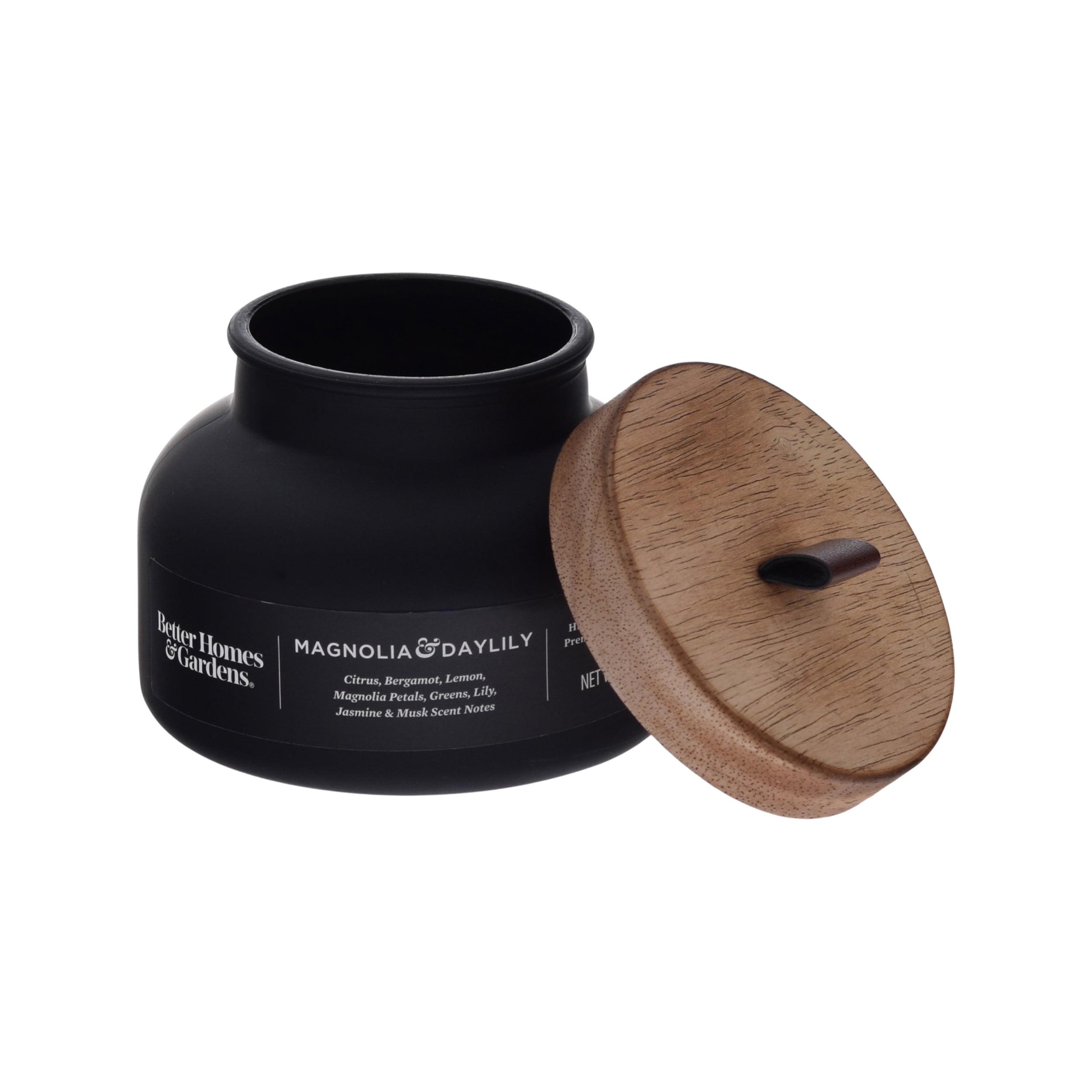 Better Homes & Gardens Magnolia and Daylily Scented Wooden Wick 18oz Bell Jar Candle