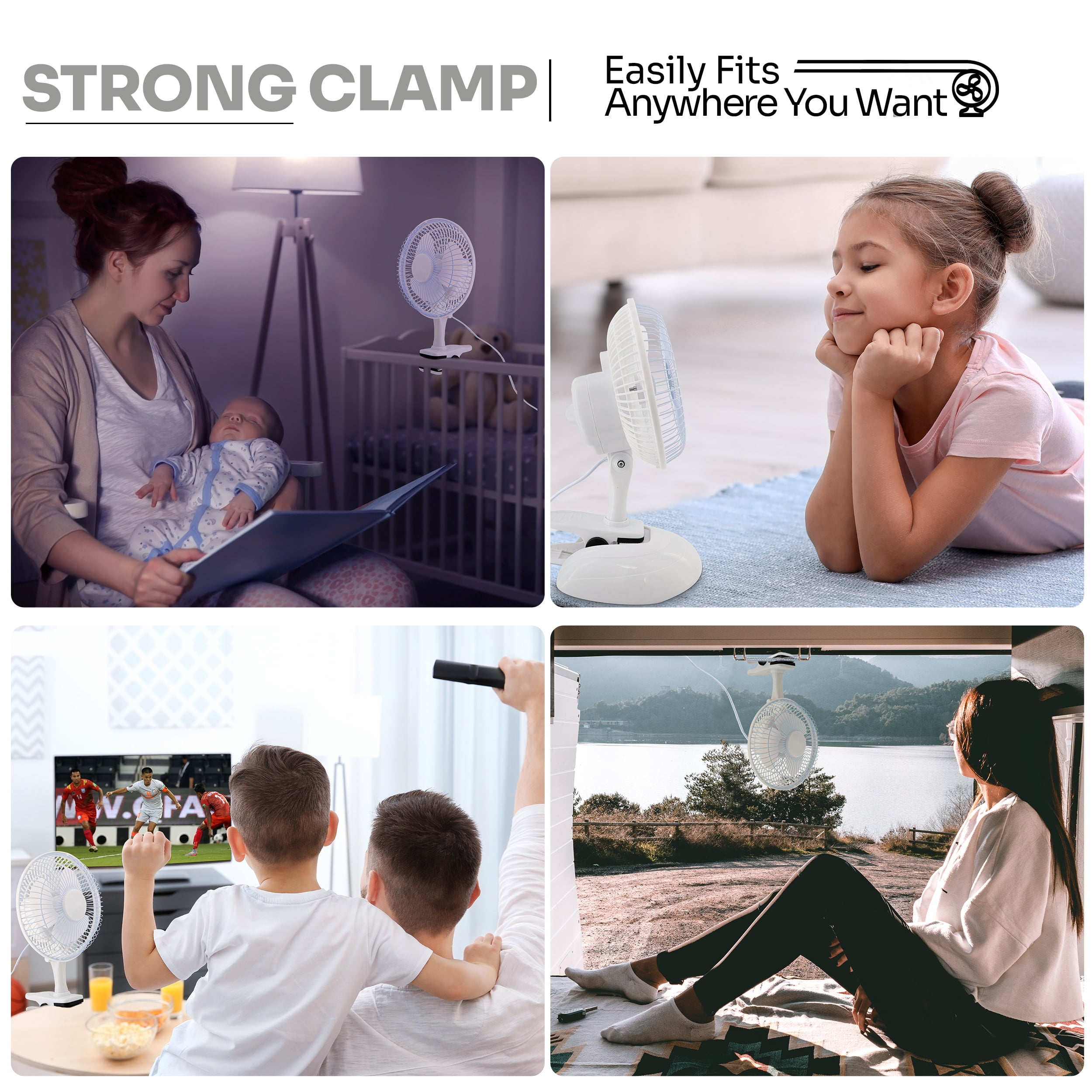 RAM-PRO 6 in 2-Speed Adjustable Tilt Clip-On Mini Fan