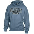 thumbnail image 2 of Men's Comfort Wash  Blue Wellesley Blue Lightweight Fleece Pullover Hoodie, 2 of 3