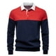 thumbnail image 2 of pstuiky Camisas para hombre de manga larga, Blusa/camiseta informal de manga larga con cuello vuelto de color liso para hombre top de hombre l, 2 of 9
