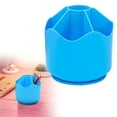 thumbnail image 2 of 360 Rotating Pen Holder Organizer Desktop Storage Case with Multiple Compartments for Study Supplies, Pencils Markers Makeup Brushes, Cxui Pencil Case Blue, 2 of 7