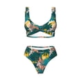 thumbnail image 4 of Rocae Hawaiian Style for Bikini Set for Women Two Piece Sexy High Swimsuits Split Crossover Bikini Medium, 4 of 9