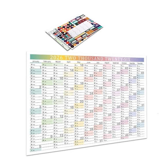 Giaone 2026 Wall Planner For Office School Safe Inks Printing Premium Recycled Paper