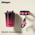 thumbnail image 5 of Sidagar 12 oz Stainless Steel Insulated Travel Coffee Mug, Leak-Resistant Lid, Dark Pink, 5 of 9