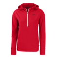 thumbnail image 2 of Women's Cutter & Buck Red SMU Mustangs Vault Daybreak Eco Recycled Half-Zip Hoodie, 2 of 3