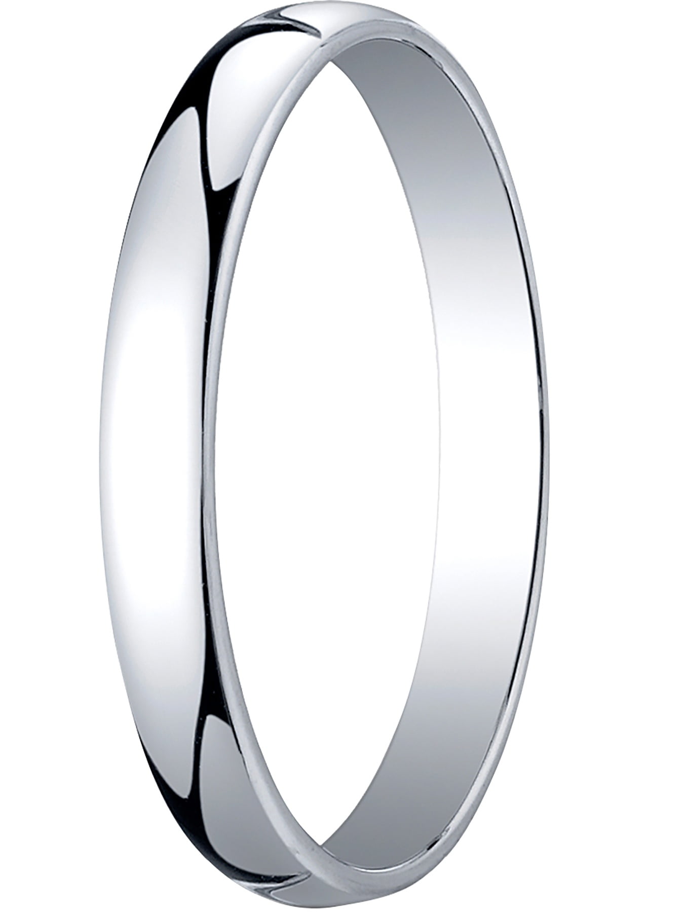 Benchmark 14K White Gold 2.5mm Slightly Domed Standard Comfort-Fit Wedding Band Ring Sizes 4-15 