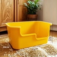 thumbnail image 4 of ZLight Cat Litter Box With Lid | Easy To Clean Modern | For Cats Rabbits Grey Self Cleaning Cat Litter Tray yellow,boxed 45*30*20cmlitter box, 4 of 6