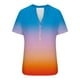 thumbnail image 5 of Camisetas de Verano para Mujeres Casual Camiseta con Cuello en V Botón Arriba Suelto, Camisetas de Mujer Casual para Primavera Verano, 5 of 5