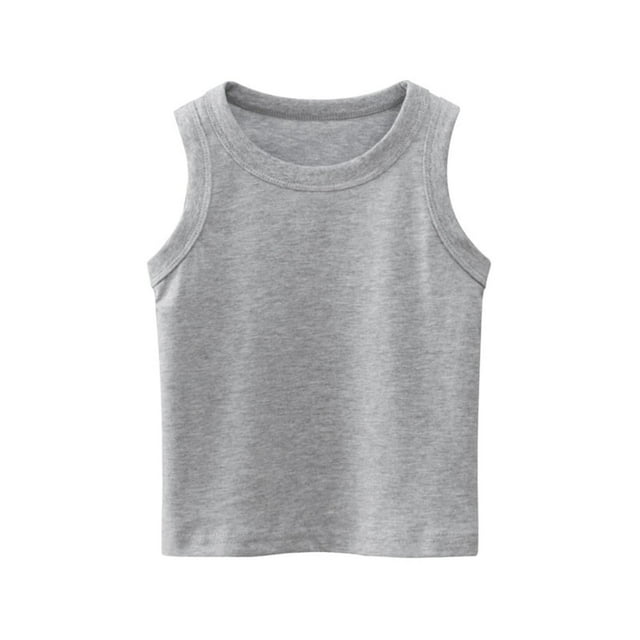 vdgthytj Débardeurs Garçons Filles Enfants Coton Sans Manches sous-Vêtement Été Décontracté Col Rond T-Shirts Basiques