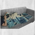 thumbnail image 6 of Anchor Soft Flannel Fleece Throw Blanket, Nautical Sea Inspired Abstract Design with Bubble Like Shapes Retro, Cozy Plush for Indoor and Outdoor Use, 70" x 90", Cream Dark Blue, by Ambesonne, 6 of 6