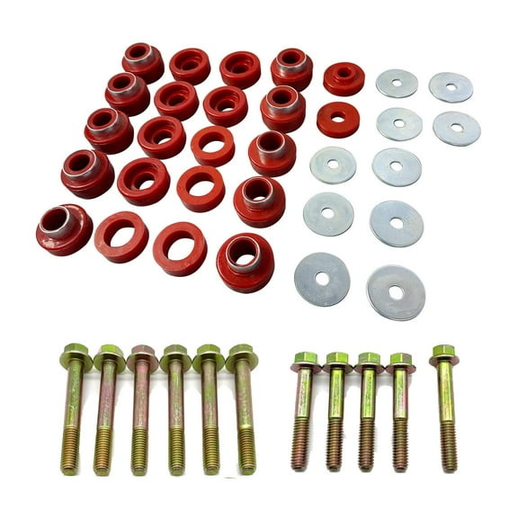 BST BSSP Body Cab Mount Bushings and Bolt Kit for 1987-1995 Jeep Wrangler YJ-No Body Mount Sleeve