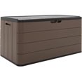 thumbnail image 1 of Horti Cubic Large Waterproof Deck Box with Lockable Covers, All-Weather Resistance, Heavy-Duty HDPE, 10.5 cu ft Storage Bench for Cushions, 1 of 7