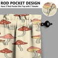 thumbnail image 2 of Mushroom (32) Kitchen Curtains 54x18 Inch Window Curtain over Sink Short Tier for Bathroom Cafe Rod Pocket Kitchen Decor Living Room Window Treatment Fabric 1 Panel, 2 of 3