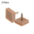 thumbnail image 3 of 3 Pairs TPU Kitten Heel Tips Shoes Replacement Tap for Women High Heels, 3mm Pin, 16mm Square Heel Caps, Beige, 3 of 7