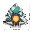 thumbnail image 7 of Vibrant Metal Hanging Christmas Tree Wind Spinner - Intricate Floral Patterns & Colorful Swirls for Festive Garden Decor, 7 of 7