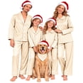 thumbnail image 5 of Harpily Christmas Family Pajamas Matching Sets Long Sleeve Button Down Shirts Soft Satin Sleepwear for Family Holiday Nightwear, 5 of 6