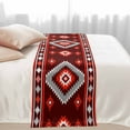 thumbnail image 3 of Bed Runner Scarf for King Size Bed, Red Boho Beds Scarf Throws for Foot of Bedding, Neutral Tribal Ethnic Abstract Geometric Motifs Decorative Beds Runners for Bedroom Guestroom, 94"x20", 3 of 8