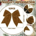 thumbnail image 5 of KOYPTL 12 Pcs Christmas Velvet Bows 6 Inch Vintage Ribbon Christmas Tree Bows Hanging Ornaments for Xmas Tree Rustic Wreath Gift Bows for Farmhouse Garland Craft Wrapping Home Decor Brown, 5 of 7