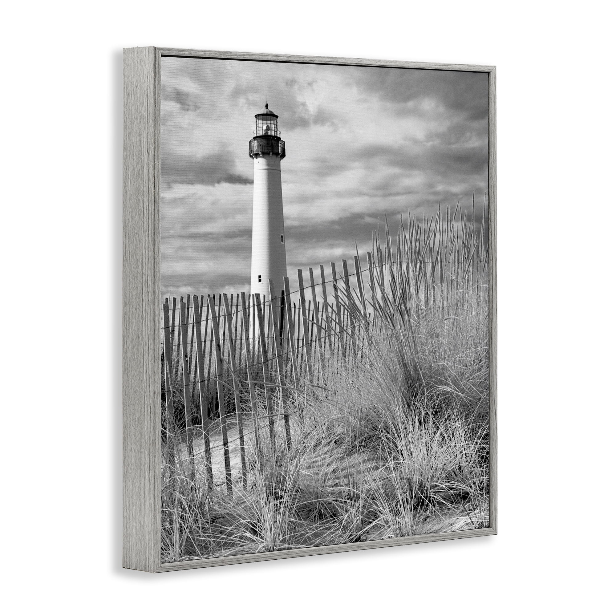Stupell Industries Cape May Lighthouse View Gray Framed Giclee Art, design by MJ Photography