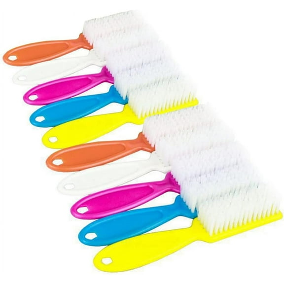 Brushes 10 Pcs Pro Nail Scrub Brushes FingernailNails Cleaner with Long Handle Assorted Color