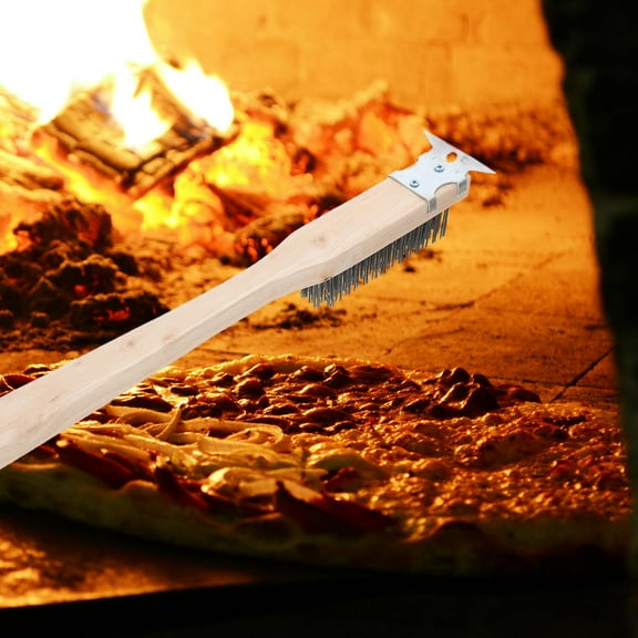 WASHWEPE Pizza Oven Accessories Pizza Stone Cleaning Brush Stainless Steel 1Set For Outdoor Use