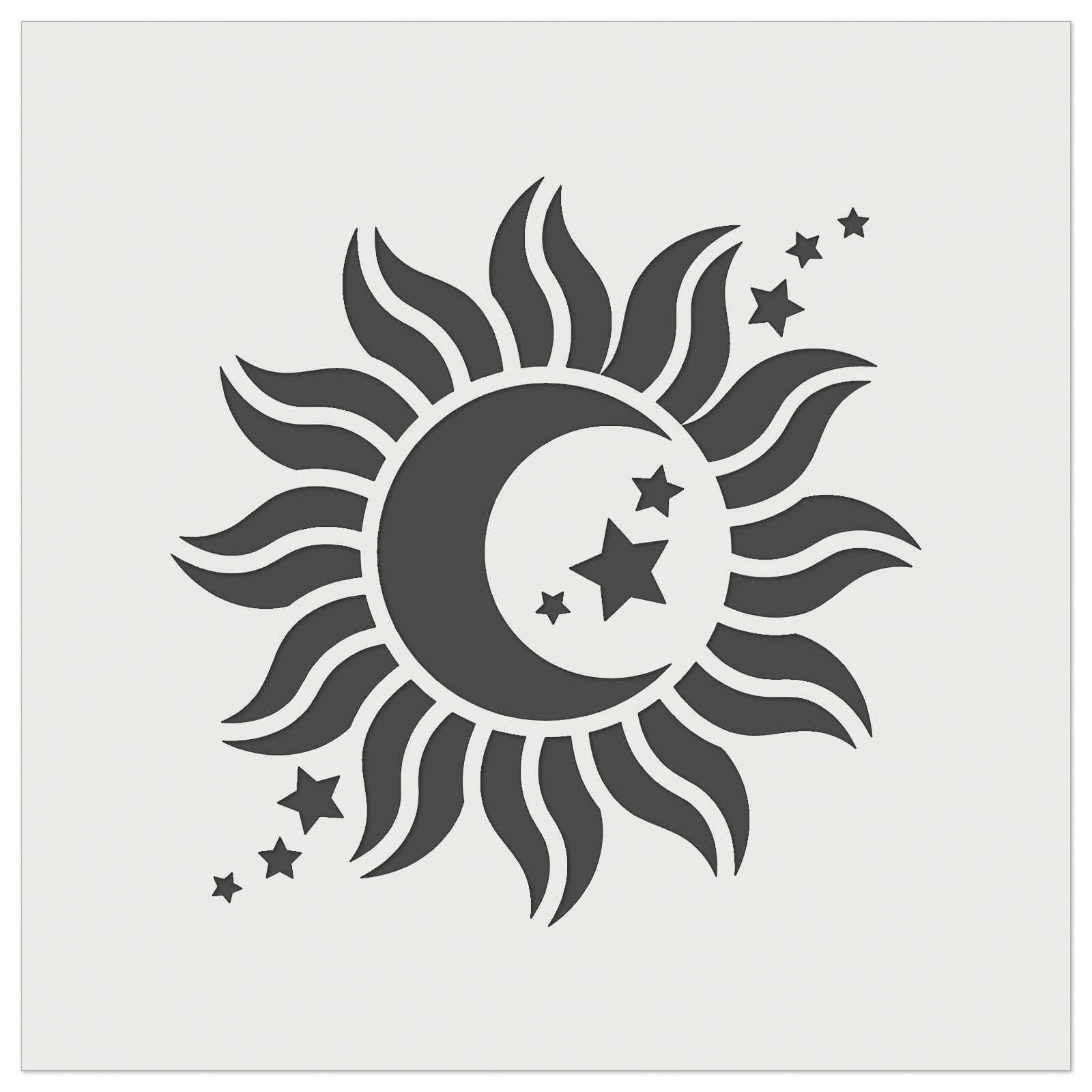 Plastic Reusable Stencil Sun Moon Star Design