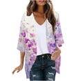 thumbnail image 2 of Cárdigan de manga larga para mujer, blusa informal estampada con bolsillo, abrigo tipo cárdigan para mujer, 2 of 5
