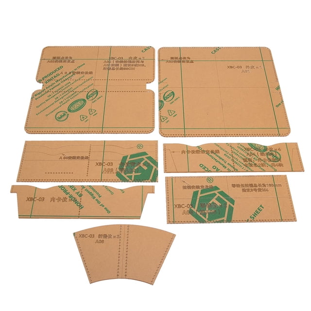 Juego de plantillas de acrílico transparente con cremallera para hacer carteras, bolsos, plantillas, herramientas para manualidades de cuero