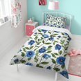 thumbnail image 4 of Blue Pioneer Flower Duvet Cover and Pillowcase Set for Single Bedding, Bedroom Accessories for Kids Teens, 4 of 5