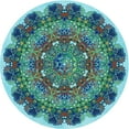 thumbnail image 1 of Ahgly Company Machine Washable Indoor Round Transitional Blue Jay Blue Area Rugs, 3' Round, 1 of 7