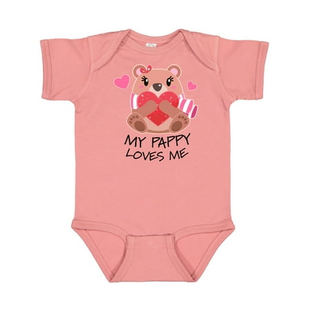 

Inktastic My Pappy Loves me- bear and hearts Gift Baby Boy or Baby Girl Bodysuit