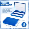 thumbnail image 2 of 4 Pcs Microscope Slide Storage Box, Plastic Microscope Glass Slide Holder with Latch Lock for 25mm × 75mm Microslide (100place,7.87 x 6.30 x 1.26 Inches,Blue), 2 of 6