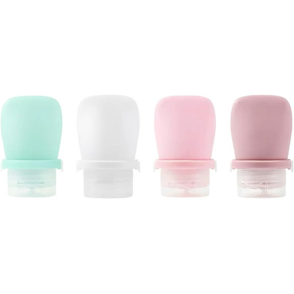 4 Pack 1oz Silicone Travel Bottles Leak Proof Squeeze Bottles For Toiletries Shampoo Conditioner Lotion Salad Dressing Travel Size Containers