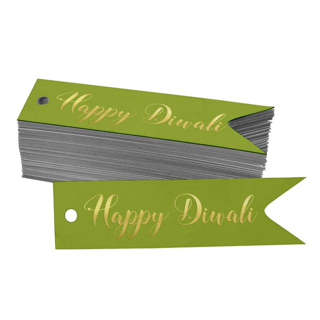 Inkdotpot Happy Diwali Bottle Tag Real Gold Foil Favor Hang Tags Pack Of 100