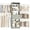 Crab Green, variant on Besiost Closet System, 4-8 FT Closet Organizer Systems with 2 Wooden Drawers and 5 Hanging Rods, Can Fit 60 to 96 inch Walk-in Closet System, Greige Oak