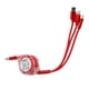 thumbnail image 3 of Sailing Cable De Cargador USB Trenzado De Nylon Retráctil 3 En 1 Para iOS / Tipo C / Puerto Micro - Rojo, 3 of 10