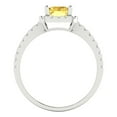 thumbnail image 4 of 1.86ct emerald cut yellow Zircon 14k white gold halo Bridal Wedding Engagement Promise Anniversary Ring for Women size 5.5, 4 of 7