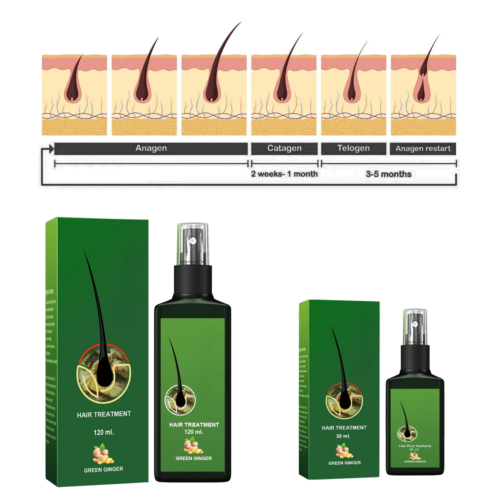 Alvantor Ginger Hair Growth Serum for Strengthening & Nourishing, 4.05 fl oz