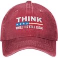 thumbnail image 1 of Think While It's Still Legal Hat Vintage Washed Baseball Caps, 1 of 8