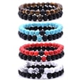 thumbnail image 3 of QIPOPIQ Clearance Bracelets 2Pcs Men Women 8mm Chakra Beads Elastic Natural Stone Agate Bracelet Gifts for Her, 3 of 3